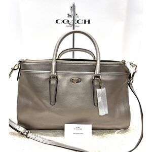 🍀🌷NWT! | Coach Morgan Peeble Leather Satchel Handbag Metallic Msrp:$450.00